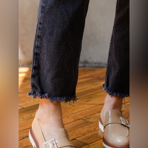 ABLE High Waist Straight Jean. Washed Black Denim. Size 26. - Picture 4 of 13